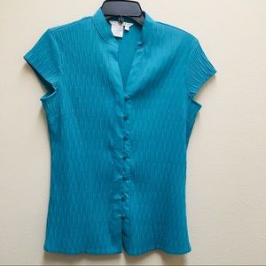 FRED DAVIS STRETCH - Pleated Texture Style Top SM